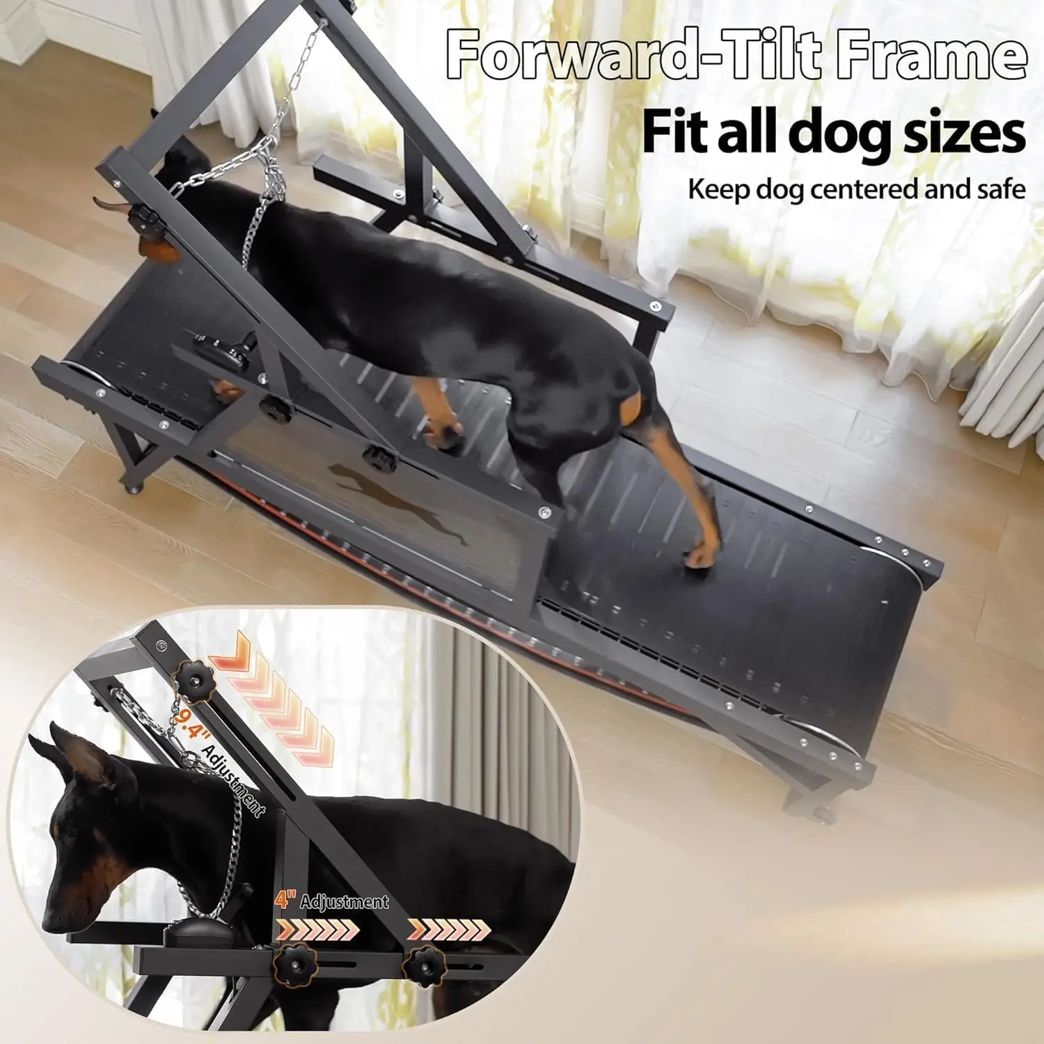 Dog Treadmill,  Dog Slat Mill for Medium Dogs, Doggy Treadmill with Brake & Plastic Track, Dog Pacer Treadmill to Keep, Custom