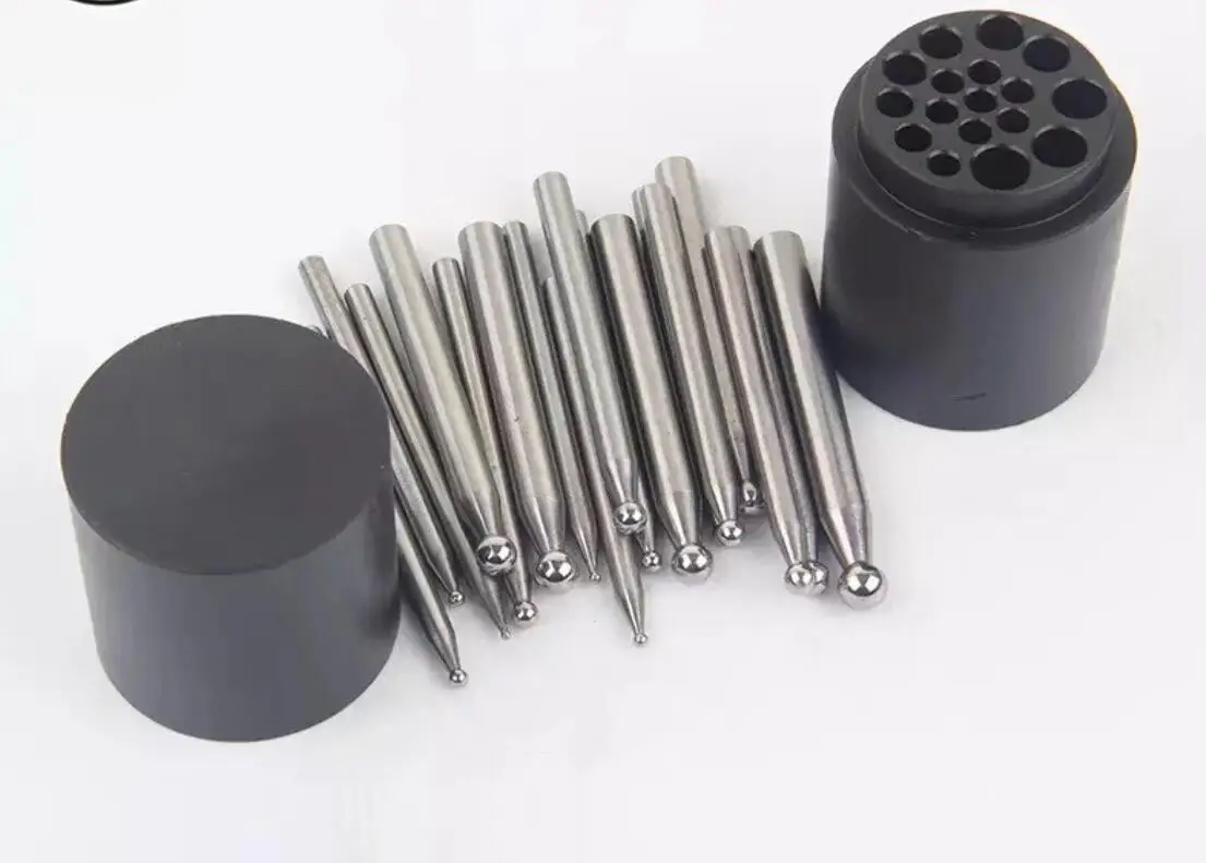 17PCS Punches Set Dapping Block for Metal Forming Doming Jewelry Smithing Tool