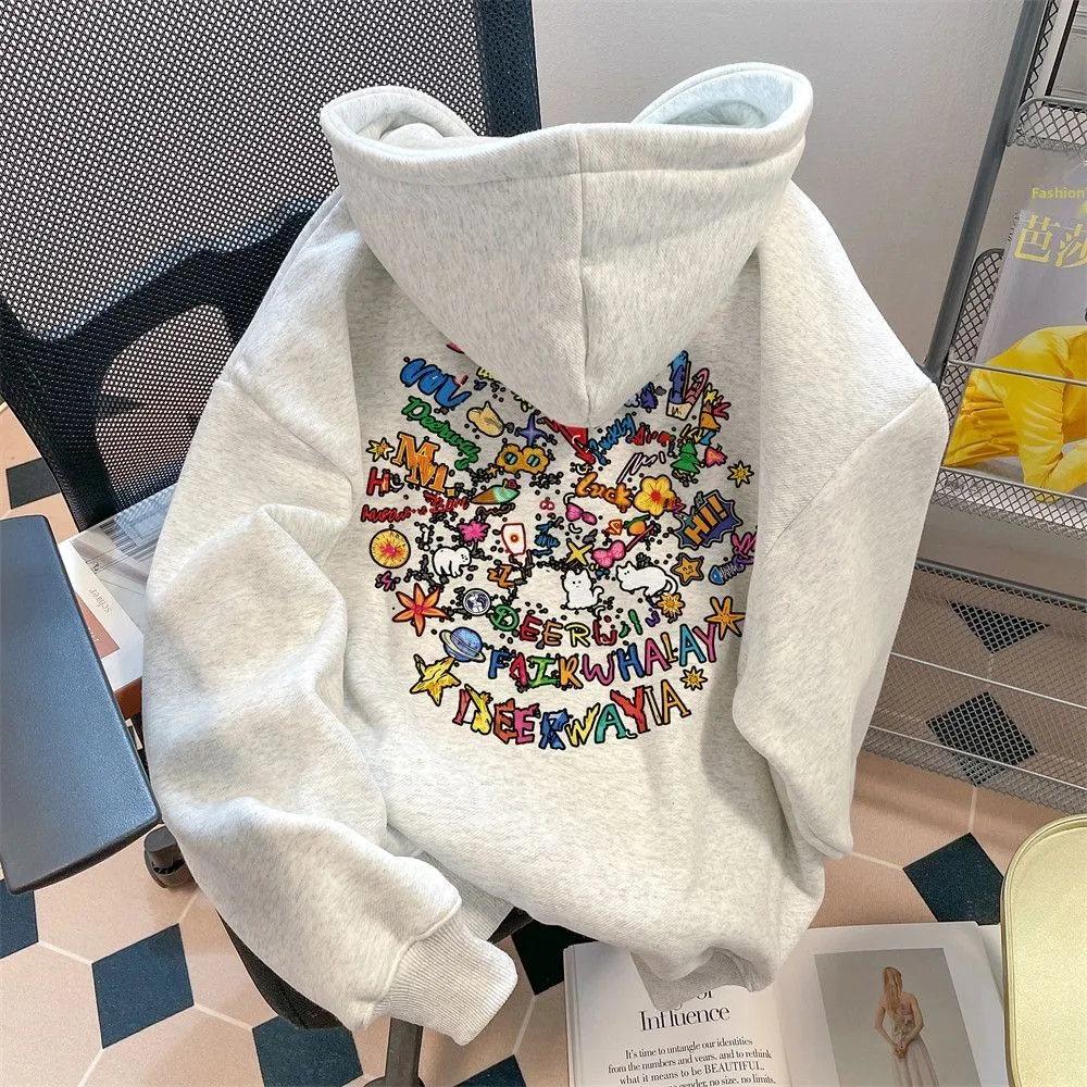 

Толстовка большого размера из хлопка с принтом, дышащая, быстросохнущая, износостойкая, из смеси хлопка и полиэстера