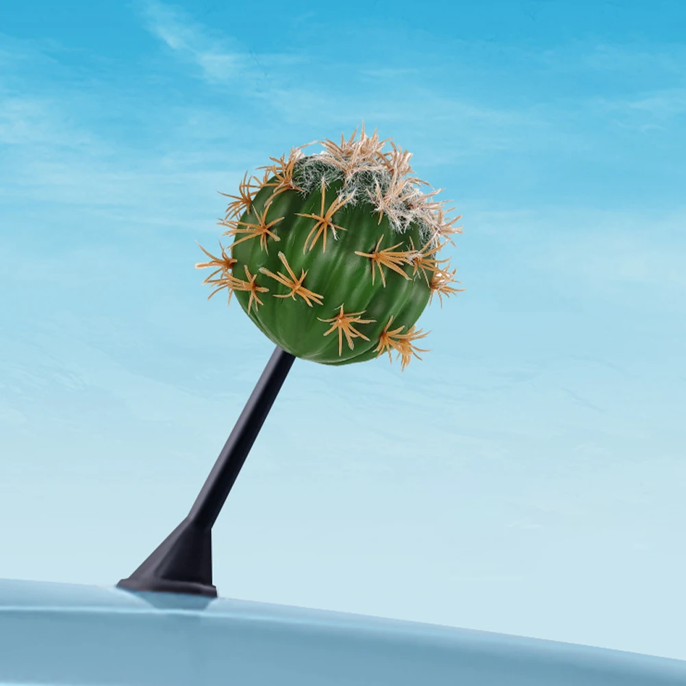 

2Pcs Car Roof Decoration Mini Faux Cactus Cute Cartoon Durable Antenna Balls Car Accessories Galpada Faux Cactus