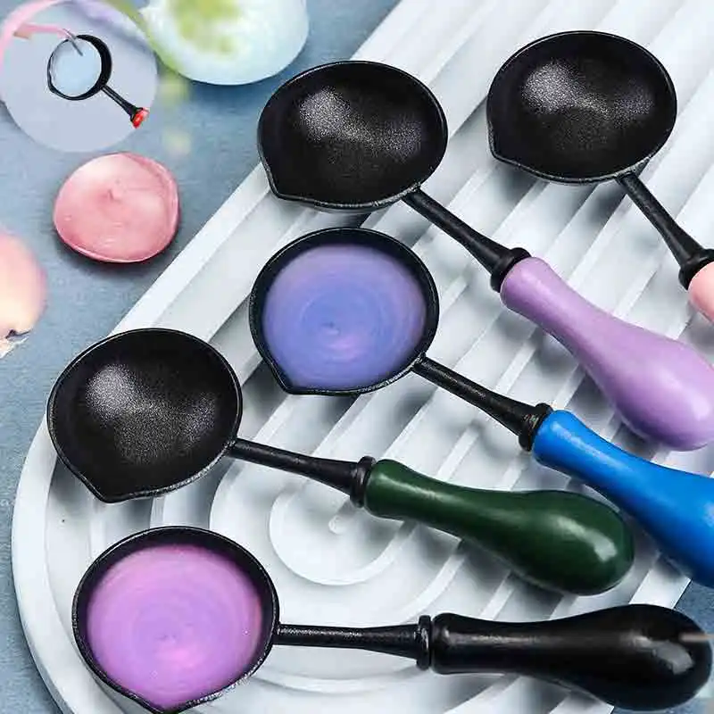 Wax Seal Stamp Non-Stick Spoon Fire Paint Wax Particle Melting Spoons Firing Stamp For Wedding Nvelopes Scrapbooking Crafts Tool