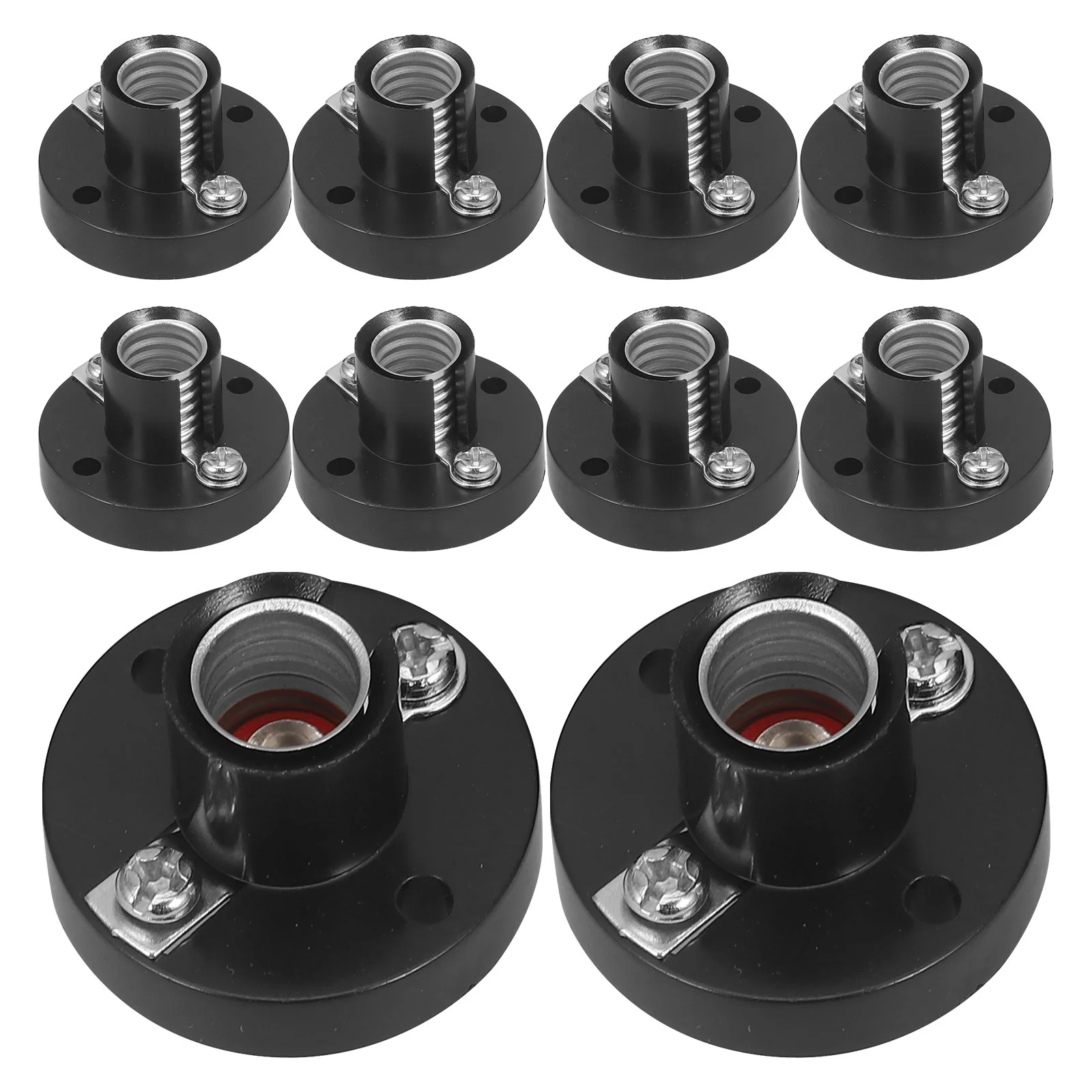 10 Pcs Experiment Equipment Screw Bulb Socket Lamp Base Light E10 Holder Small Lamps 300X300X200CM Black