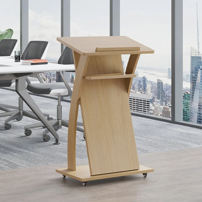 

Meeting room Solid wood movable host Welcome reception podium Speech podium
