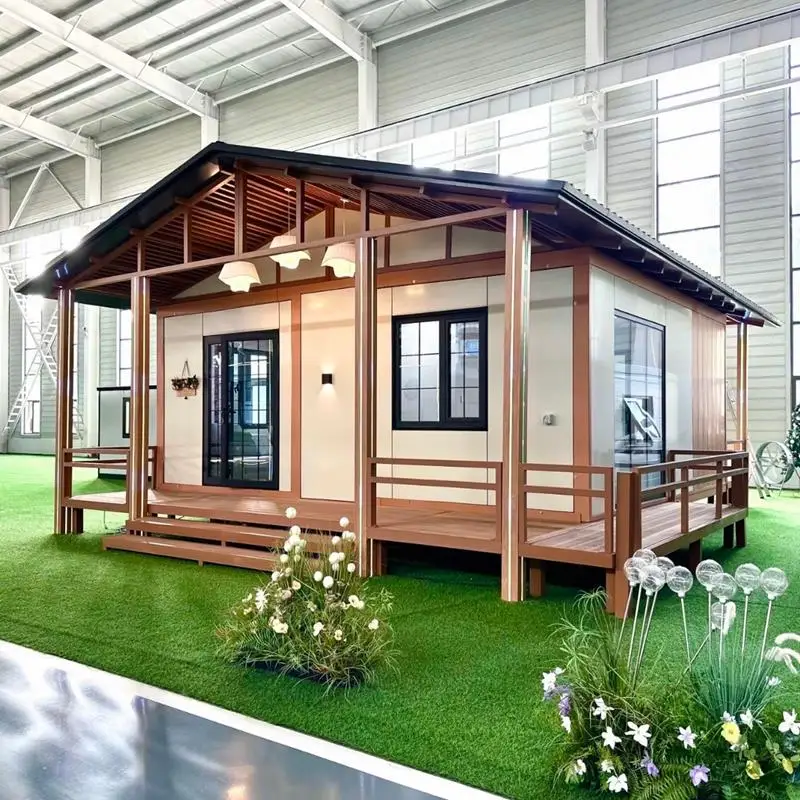 Luxury Two 2 3 Bedroom Foldable Folding Portable Double Wing Cabin Expandable Prefab Living Container House Homes for Hotel