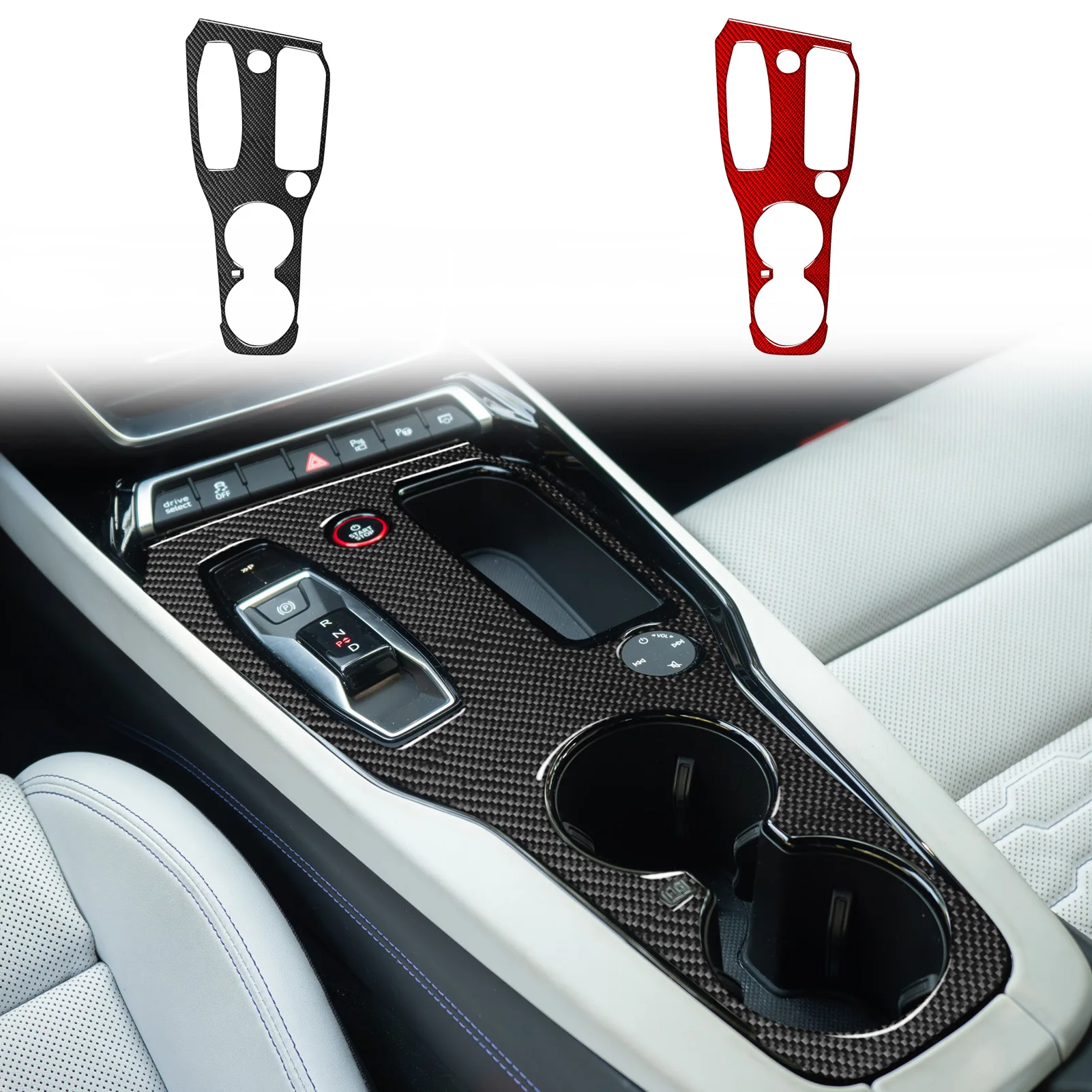 For Audi RS E-tron GT 2021-2025 Soft Carbon Fiber Central Control Gear Shift Panel Decorative Frame