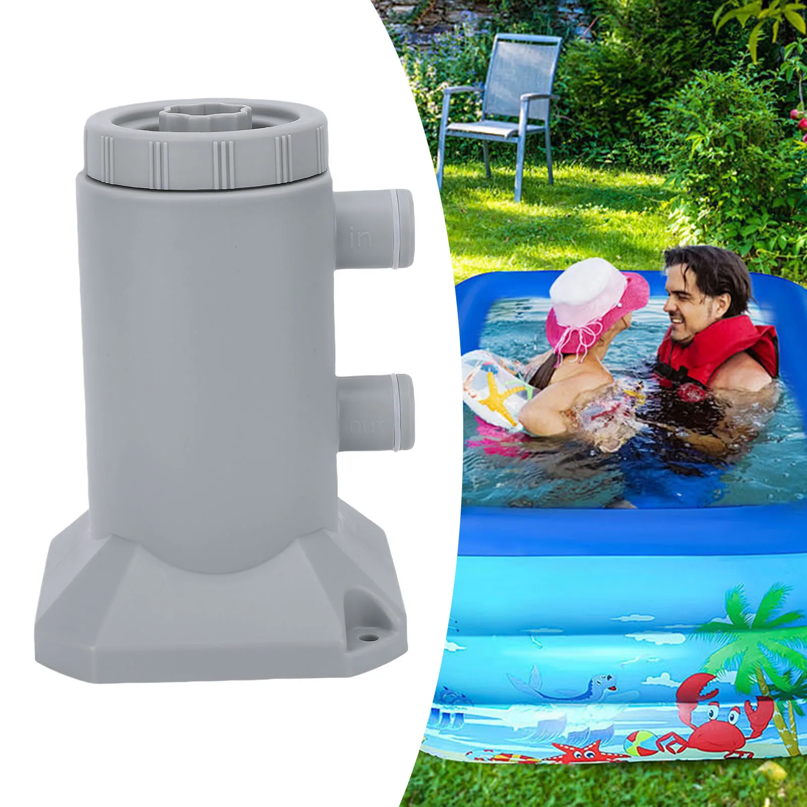 Pool Filter Pump 250L/H Flow Rate Low Noise Pool Cartridge Filter Pump for Improving Circulation Filtration