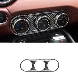 For Mazda MX-5 ND Miata 2016-2022 MX5 Car Center Air Conditioning AC Climate Control Button Panel Cover Trim 3D Carbon Fiber