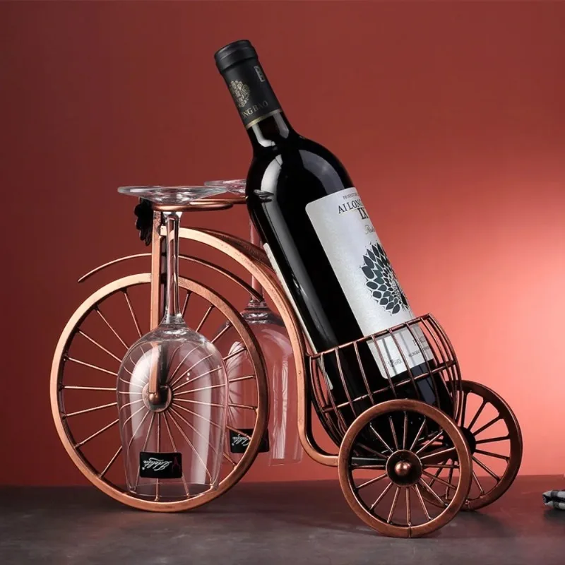 Kreative Metall Wein Rack Europäischen Retro Dreirad Rotwein Rack Fahrrad Rack Display Lagerung Organizer Regal Küche Bar Wohnkultur