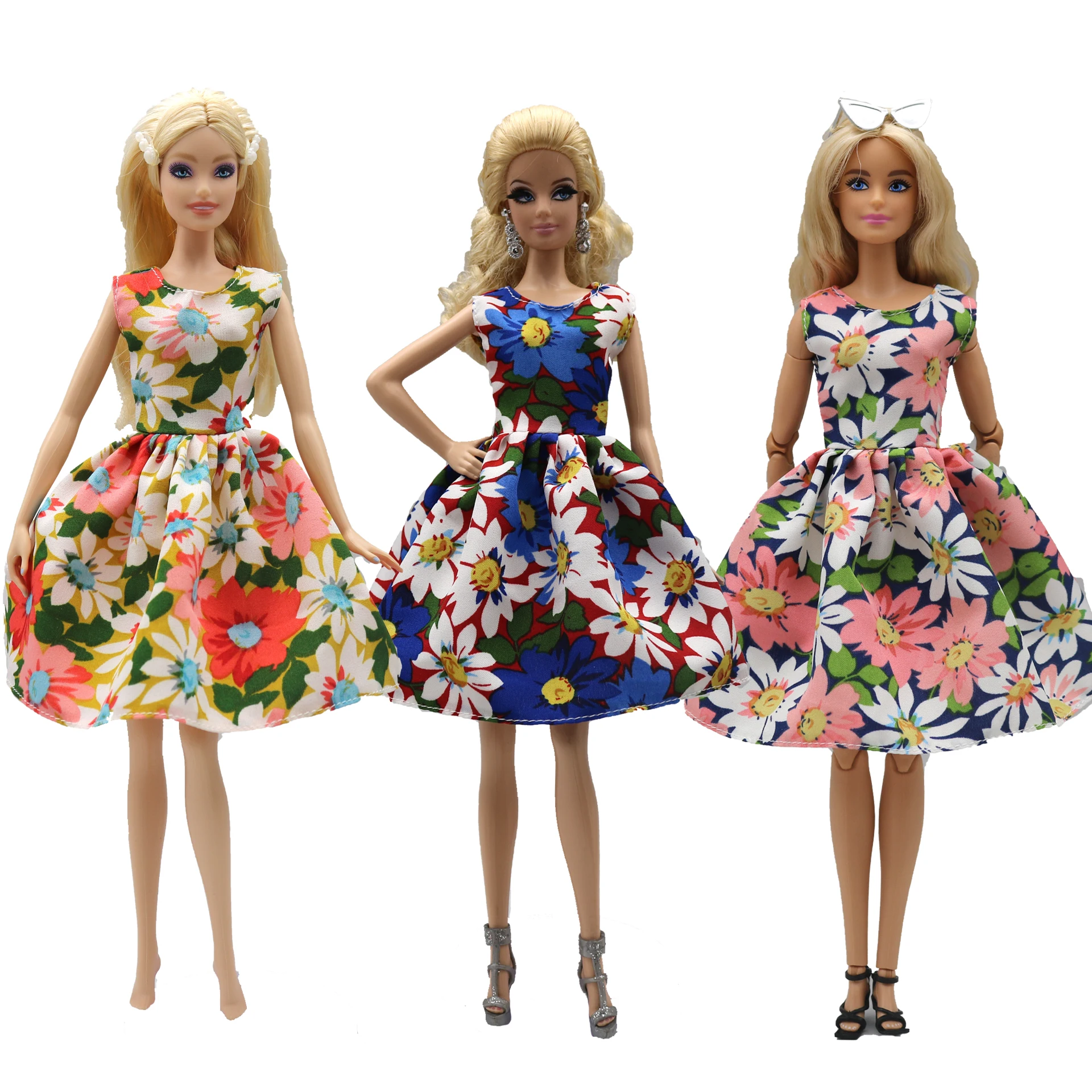 New 30cm 1/6  3 colors floral dress Daily Wear Doll Accessories Clothes for Barbies doll