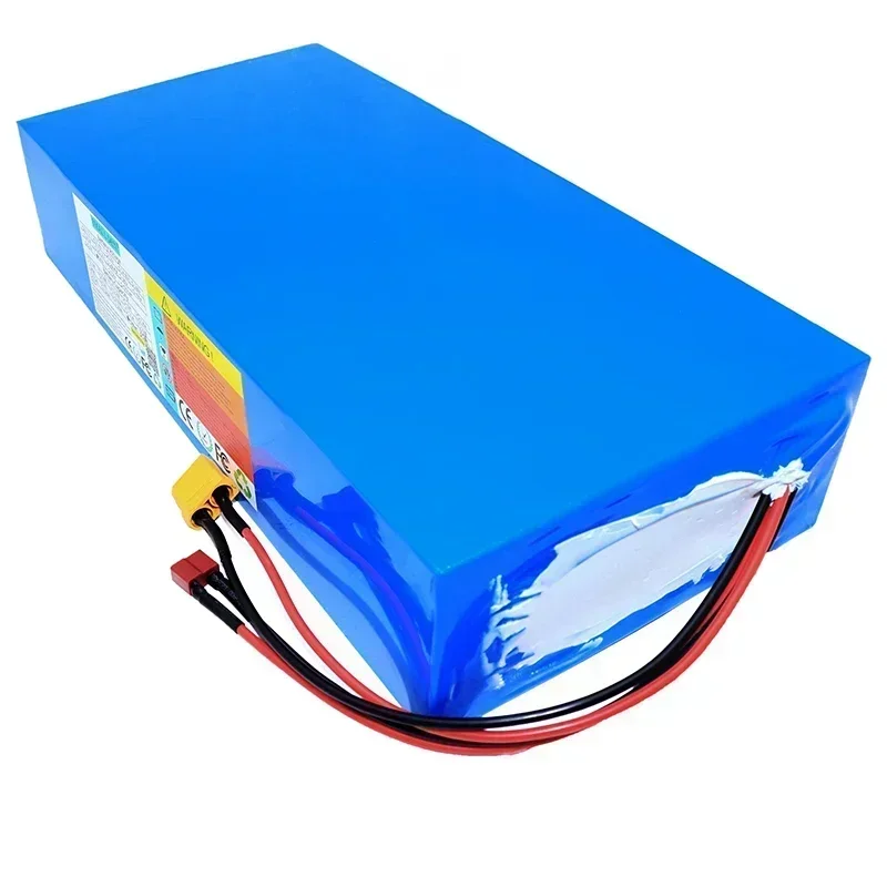 Paket Baterai Lithium 60V 45Ah 21700 16S9P 45000MAh dengan BMS 50A Bawaan, Cocok untuk Baterai Cadangan Berkemah Perjalanan Luar Ruangan RV