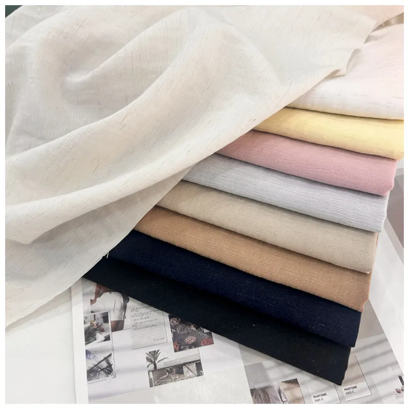Spring Summer Lyocell Linen Fabric for Apparel Shirts Pants Sewing Textiles Skin-Friendly Breathable Priced Per Meter