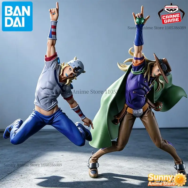 Bandai Original Banpresto Jojo's Bizarre Adventure Sbr Johnny Joestar Gyro Zeppeli Action Figures Anime Cartoon Model Statue Toy