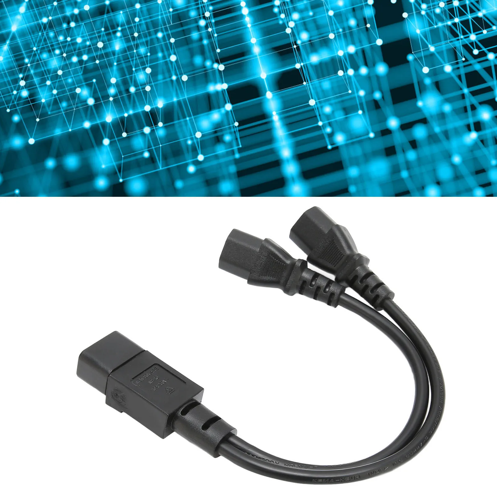 ZK20 IEC320 C14 to 2 X C13 Female Y Splitter Power Cords 1 in 2 Out 2500W 10A 250V Power Extension Cable for LCD Monitors