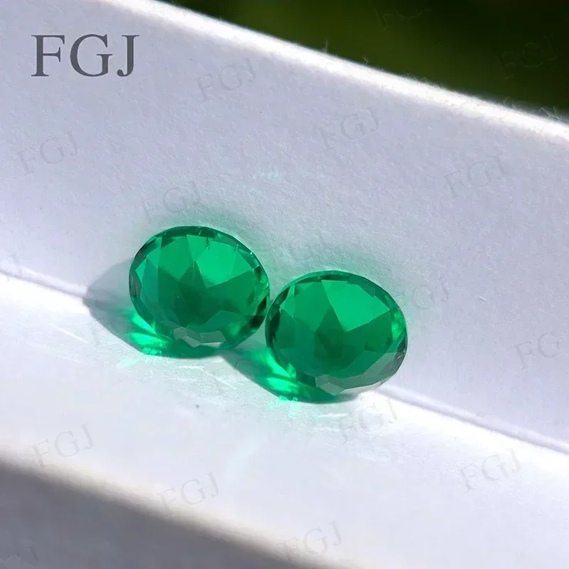 

Top Round Shape Lab Grown Colombia Emerald Green Color Gemstone For Diy Jewelry Pendants Making Selectable AGL Certificate