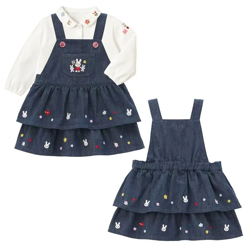 

Girl Denim Dress Cute Little Rabbit Baby Short Skirts Toddler Clothes Suspender Skirt Overalls Kids Dresses for Girls Jeans