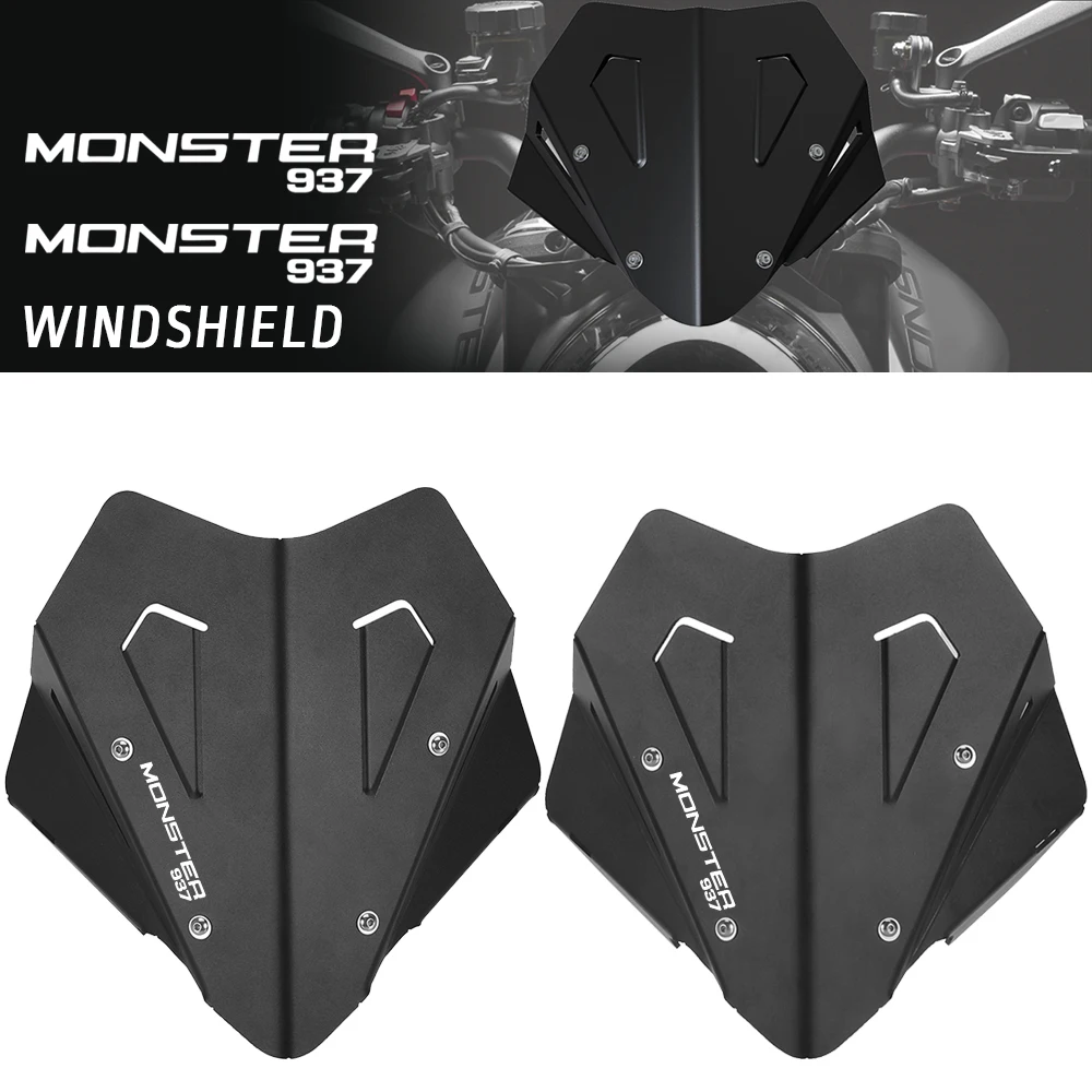 

Windshield For DUCATI MONSTER 937 Plus 2021 2022 2023 2024 2025 MONSTER937 Aluminum Windscreen Wind Shield Deflector Motorcycle