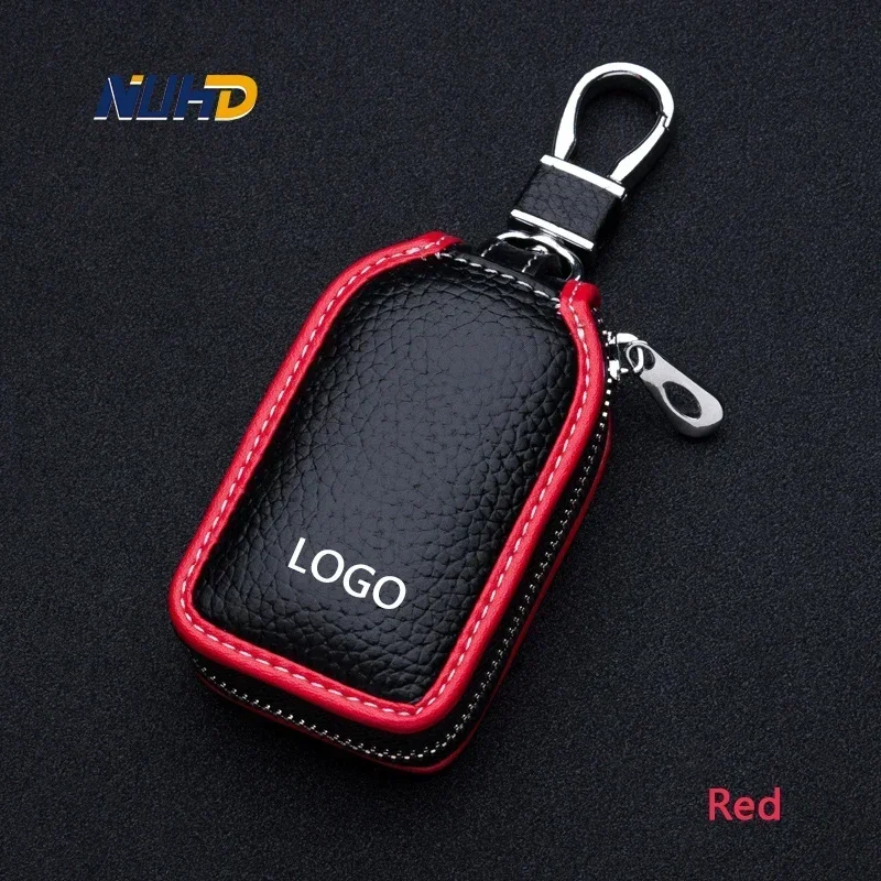 Leather Car Key Case Keychain For BMW Mercedes Audi VW Bentley Ford Toyota Honda Hyundai KIA Key Cover Protector Bag Accessories