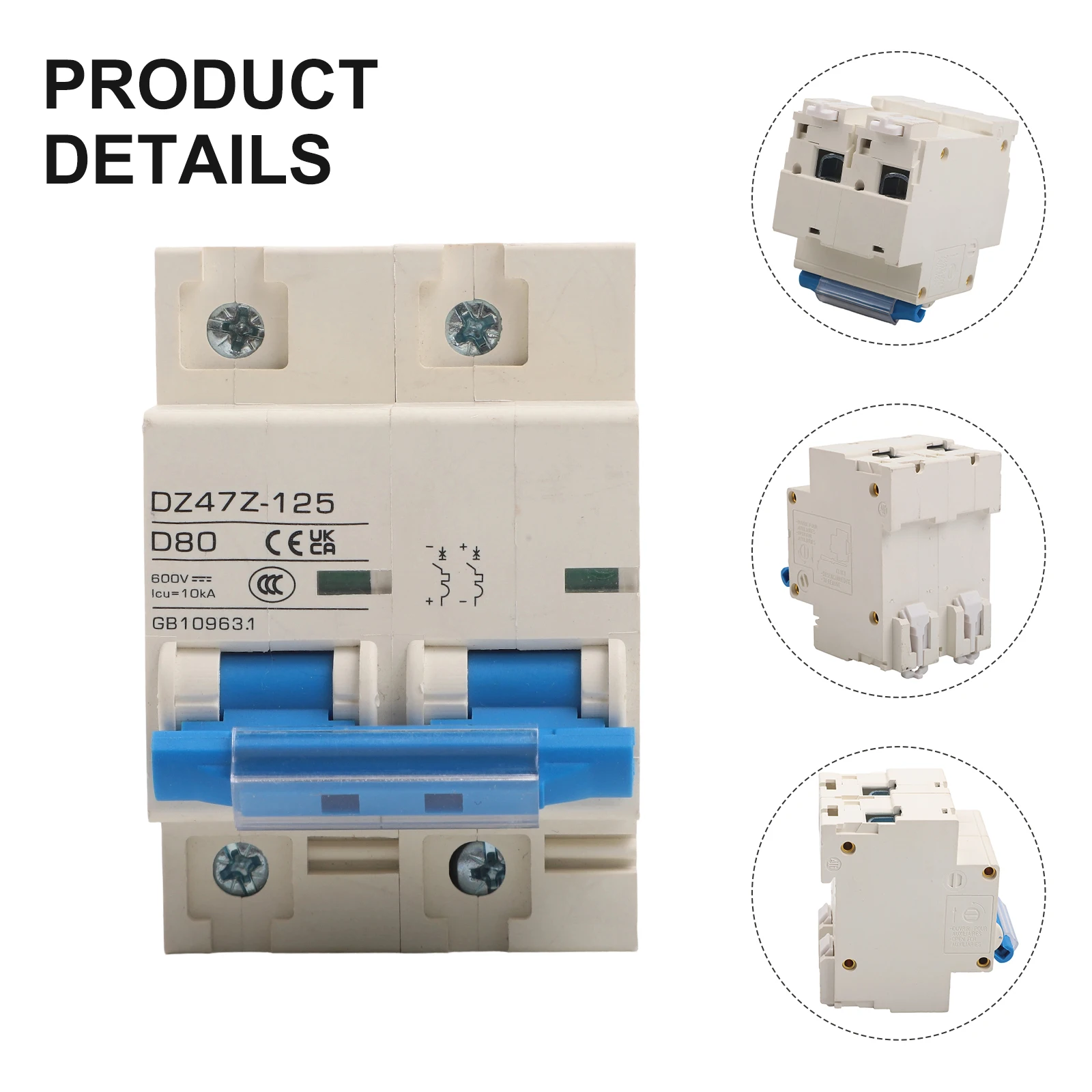 Electronic Product Circuit Breaker Mining Enterprises 600V 80A 125A Characteristic Curve IEC60947-2 Max Miniature Breakers