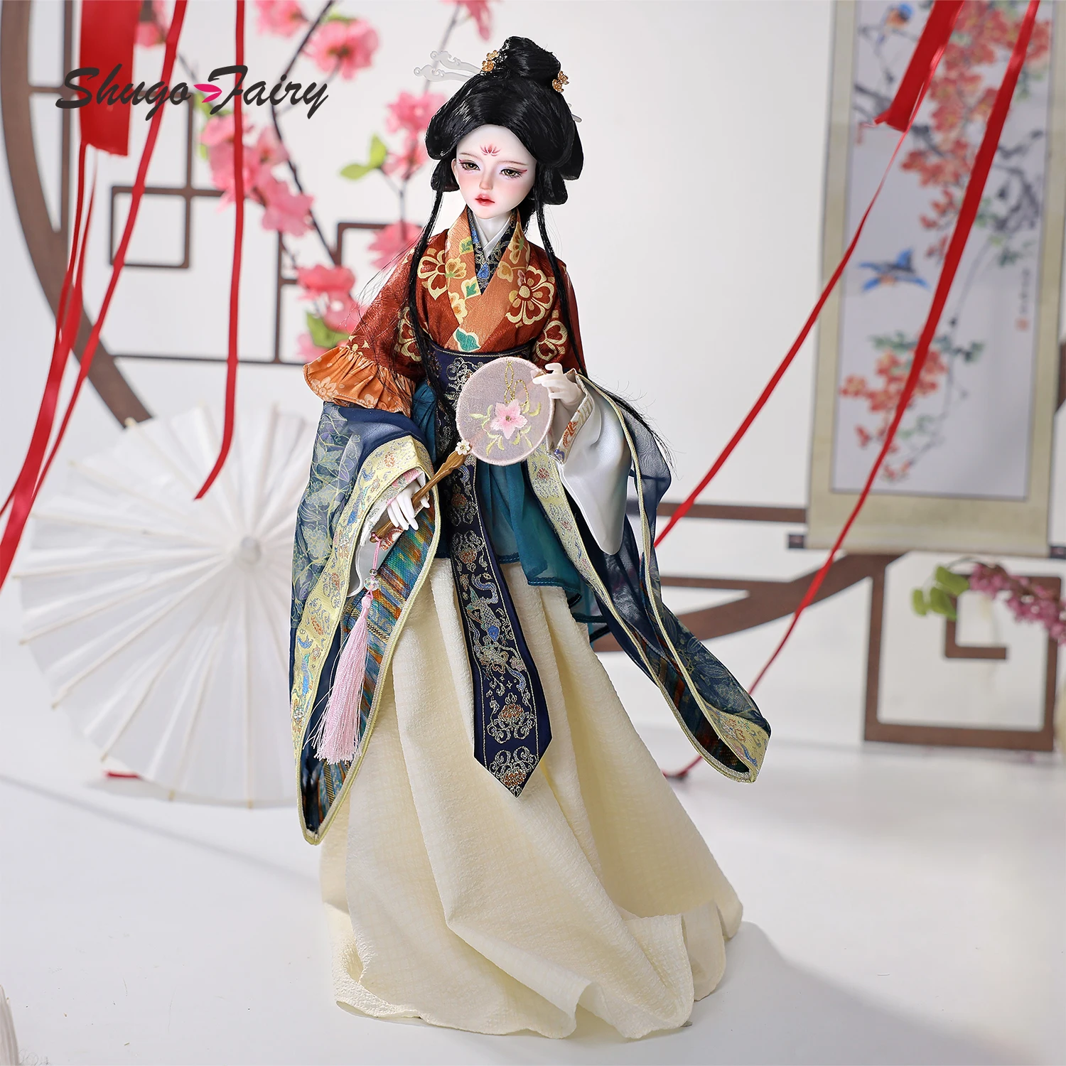 Carmen E Bjd 인형 1/4 풀 세트 Bariy A Wei-Jin Hanfu-Clad Maiden Style 오리지널 애니메이션 볼 관절 인형 Bjd Figure Shuga Fairy