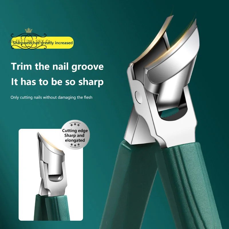 Professioneller schräger Nagelknipser, breite Backenöffnung, spritzwassergeschützt, Nagelknipser, Zehennagelzange, Maniküre-Werkzeuge, Edelstahl