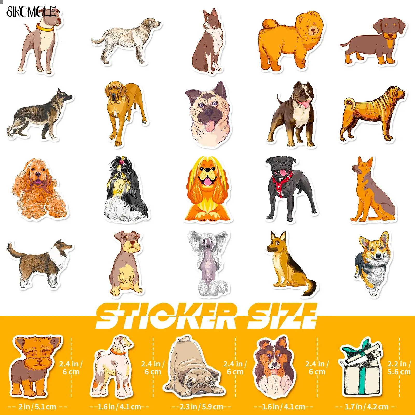 10/30/50PCS Mix Cartoon Dog Stickers Poodle Realistic Stickers Animal For Children DIY Toys Phone Travel Laptop Sticker Decals