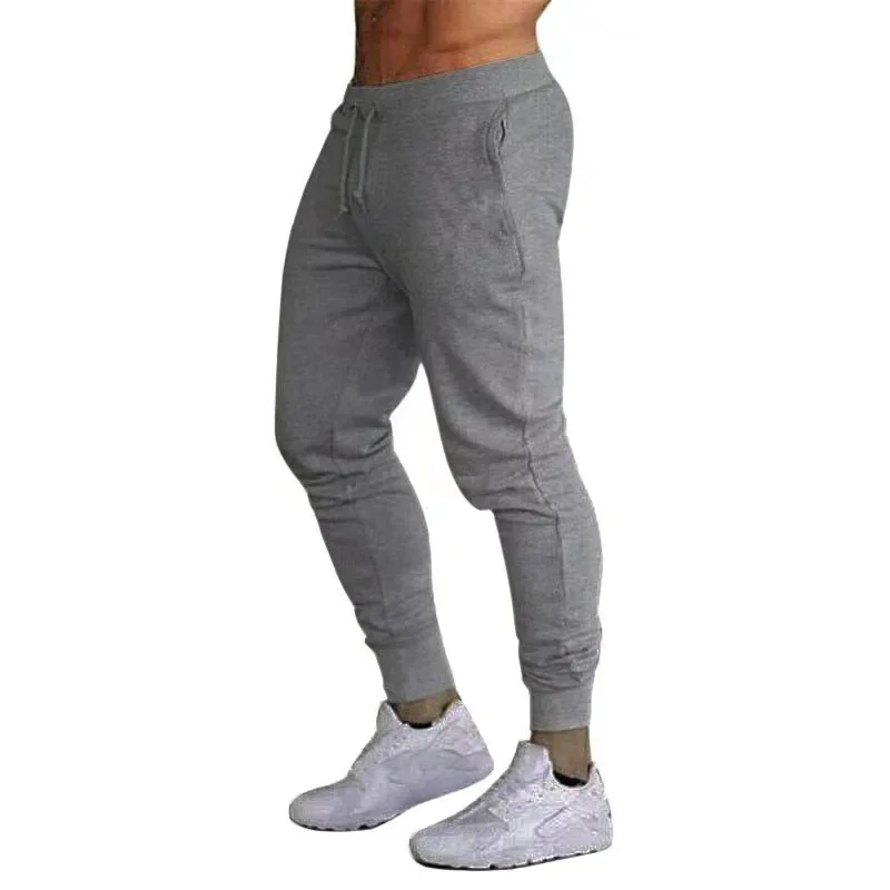 2023 New Muscle Fitness Running Training Sports Cotton Trousers Men\'s Breathable Slim Beam Mouth Casual Health Pants