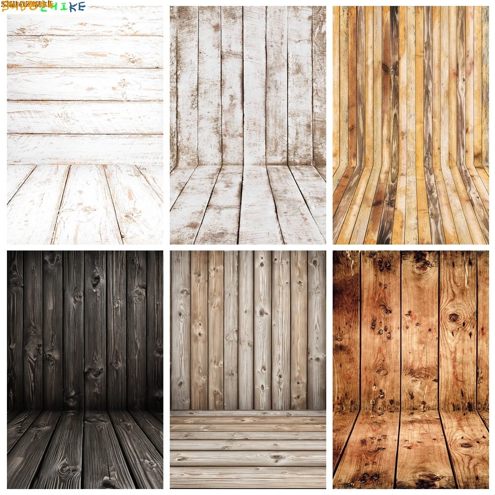 

Wooden Plank Wall Background Photography Floor Board Wood Backdrop Newborn Birthday Photo Studio Party Decoration