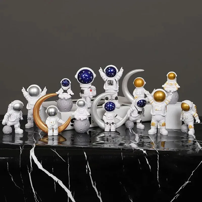 Juego de 4 Figuras de Astronautas, Modelos de Exploradores Espaciales, Juguetes Educativos para Niños, Decoración de Escritorio para el Hogar, Regalos para Niños