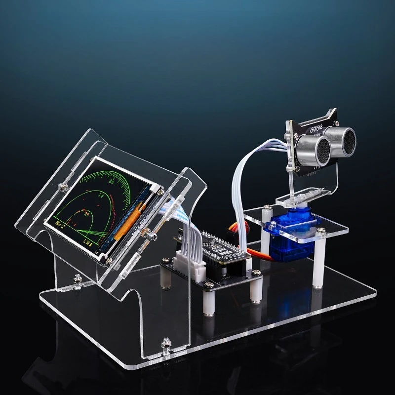 HU-091 Ultrasonic Radar Scanner DIY Kit, Student Maker Programming Learning Analog Radar Detector
