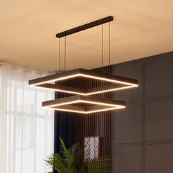 Lámpara colgante Led cuadrada moderna, accesorio de iluminación regulable para mesa, comedor, sala de estar, dormitorio, cocina, pasillo, decoración del hogar