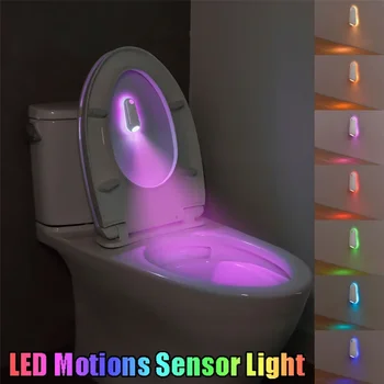 2in1 RGB Gece Lambası LED Hareket Sensörü Işık 8 Işık Modu Tip-C Tuvalet Koridor Geçit Adım Aydınlatma için Şarj Edilebilir Lamba