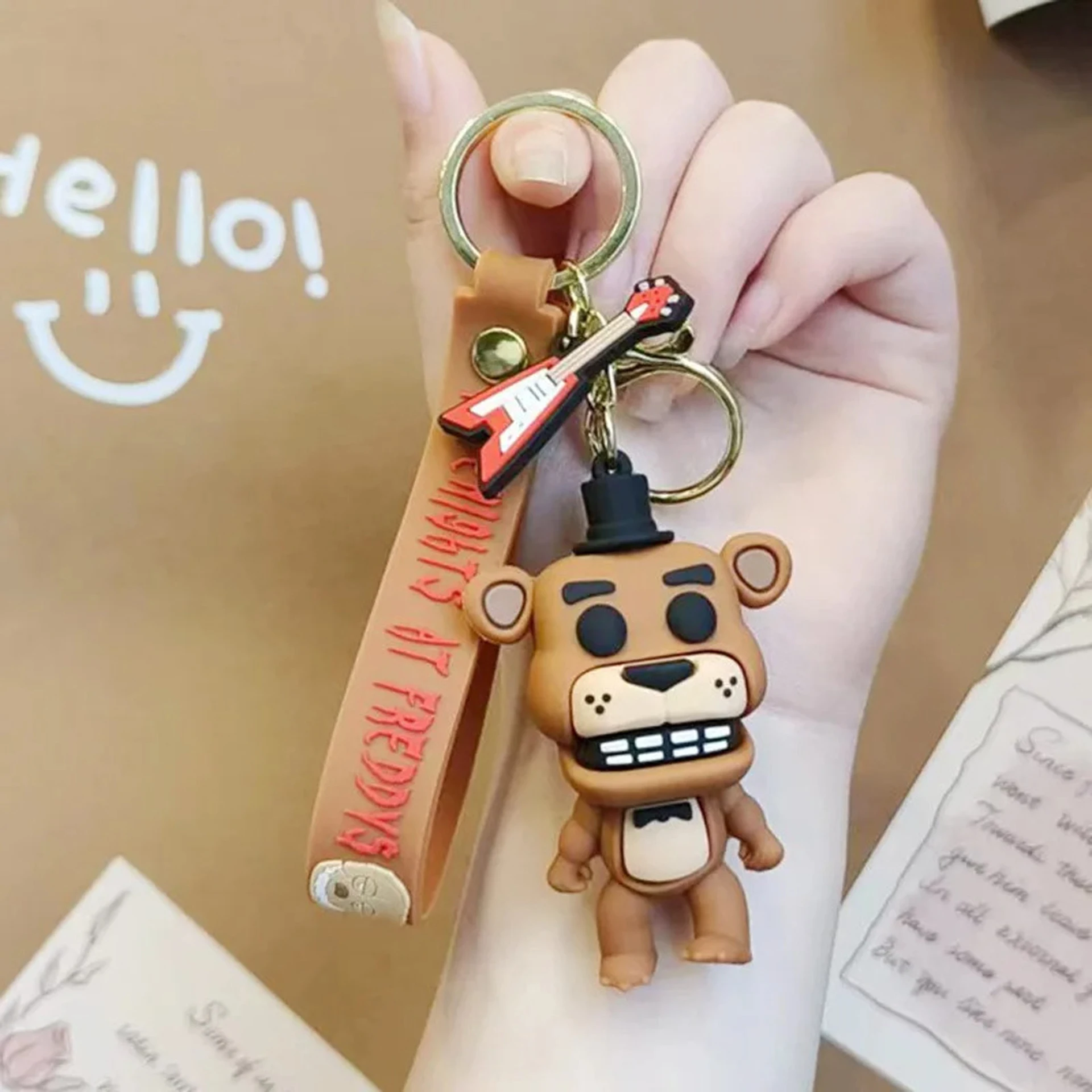 Großhandel Cartoon Spiel Action figur Fnaf Freddys Fazbear Bär Puppe Modell Spielzeug fünf Nächte Freddy Schlüssel bund für Kind Geburtstags geschenk – Detail 5