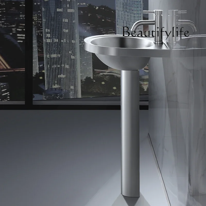 

Q 304 Stainless Steel Hand Basin Integrated Floor Type Outdoor Courtyard Column Outdoor Washbasin Hand Basin