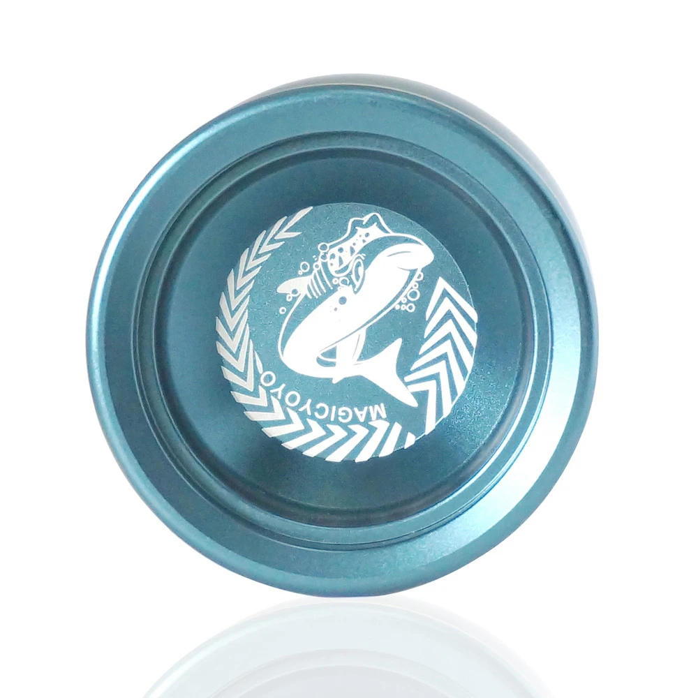 MAGICYOYO N12 Shark Honor Yoyo niereagujący profesjonalny stop aluminium Yoyo długi czas przędzenia Yoyo ze sznurkami Yoyo, niebieski