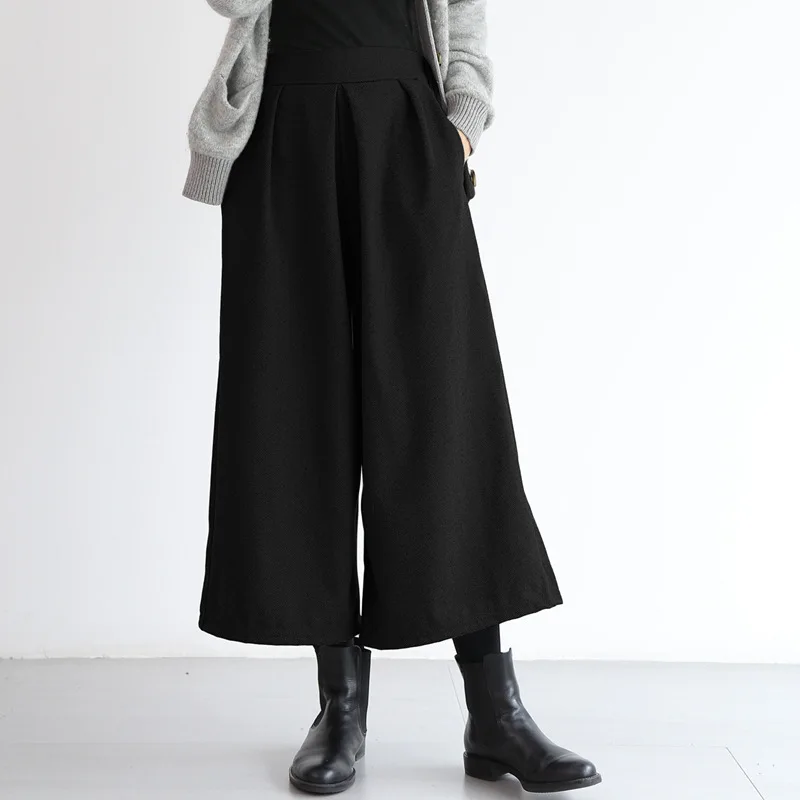 Wide Leg Pants Long Womens Spring Modal BF Oversize College Students Pleats Light Milky Kawaii Aesthetics Banding Tender Commute