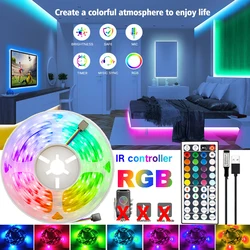 Barra de luces de neón con Control remoto infrarrojo, lámpara de tiras de luz LED USB con cambio de Color para pantalla de TV, 5050 RGB, decoración de dormitorio