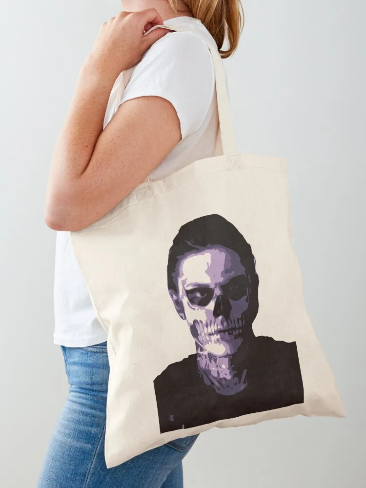 Evan Peters Skull Tote Bag Reusable bags tote bag university large size bags custom fabric bag