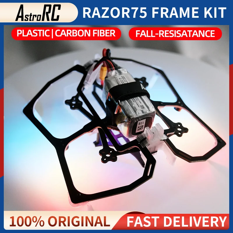 AstroRC Razor75 75mm Chips75 FPV Tinywhoop Drone Frame KIT PC/Carbon Fiber Ported From Mobula7 For FPV Freestyle 1S Tinywhoop