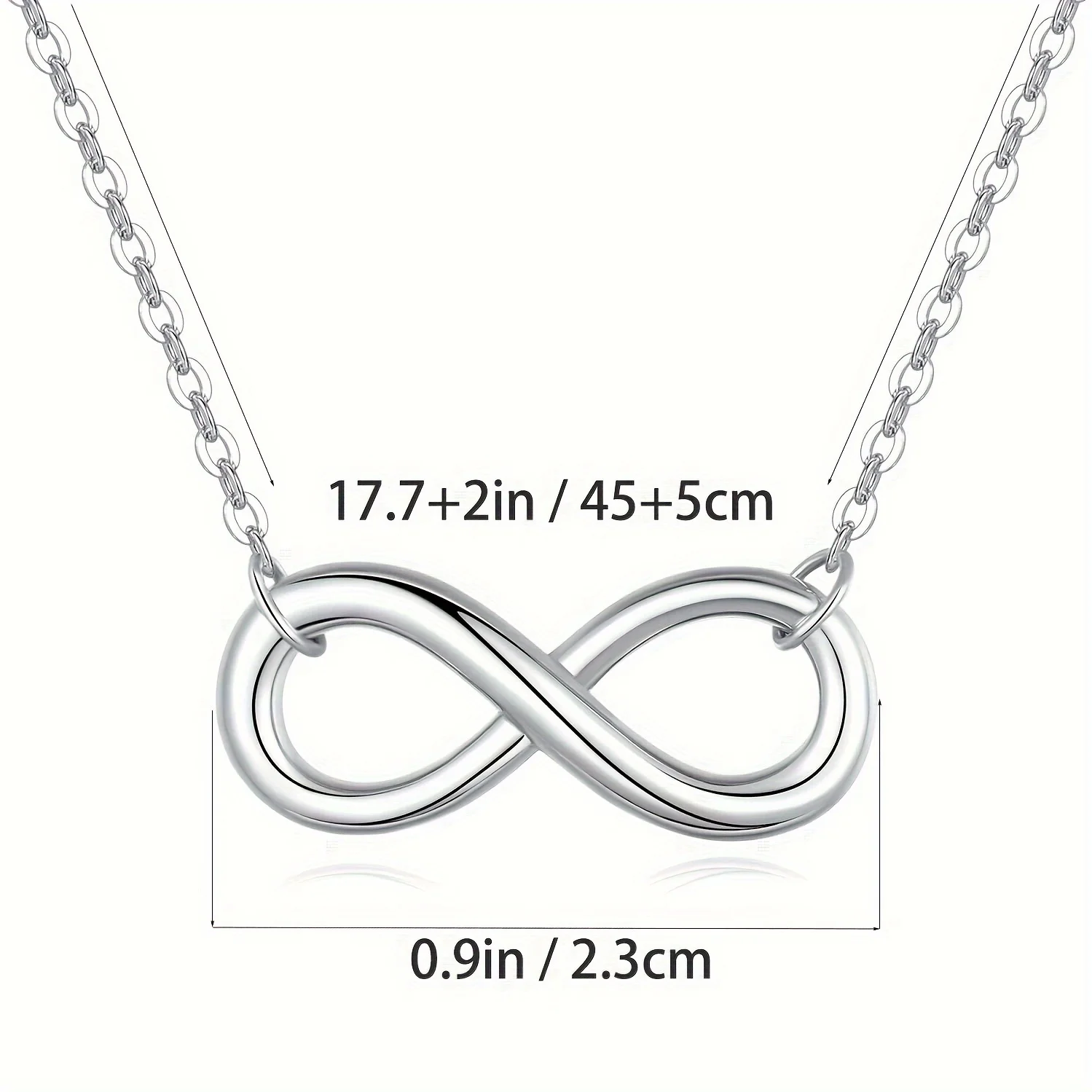 Fashion 8-word Shaped Necklace Charm Infinity Symbol Titanium Steel Pendant Necklace Christmas Birthday Gift