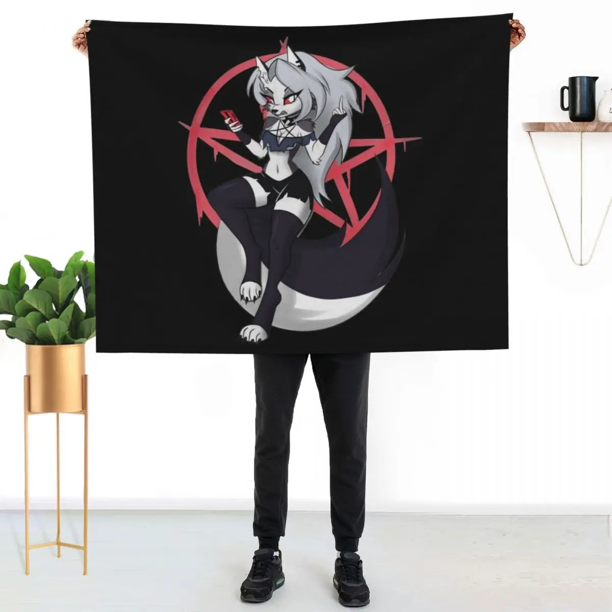 Helluva Boss - Loona Throw Blanket Luxury Thicken Flannel Fabric Giant Sofa Sofas Quilt Vintage Blankets
