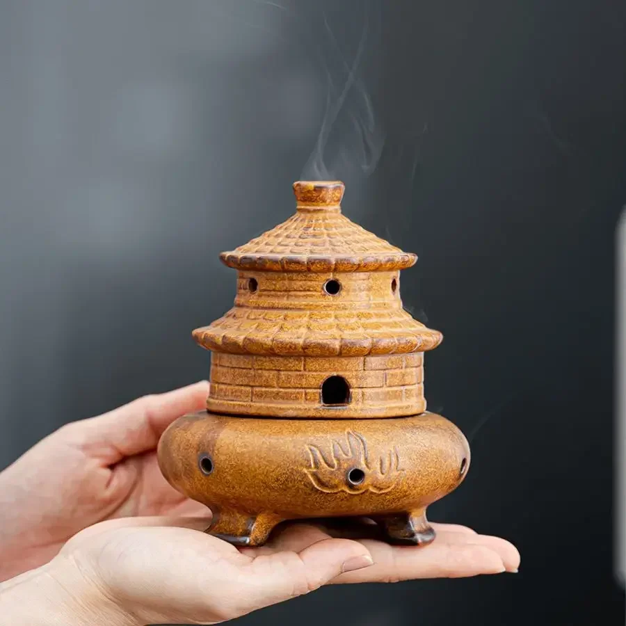 مبخرة منزلية من السيراميك، تقليد موقد البخور القديم، ديكور طاولة الشاي، فرن تاي تشي ثمانية تريجو، هاوسهو #3