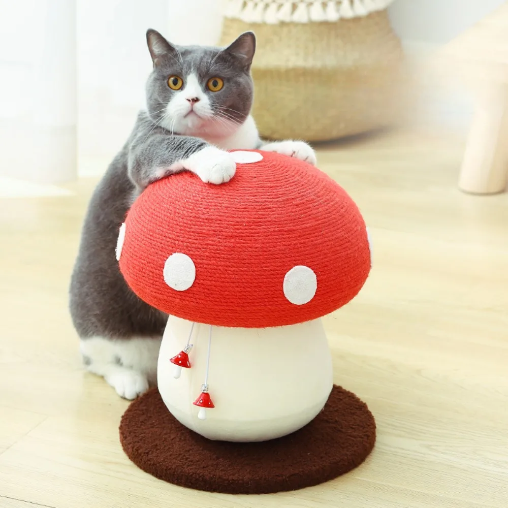 

Mushroom Cat Scratching Column Sword Hemp Ground Claws Cat Scratching Board Vertical CatClimbing Frame CatToy Pet Climbing Frame