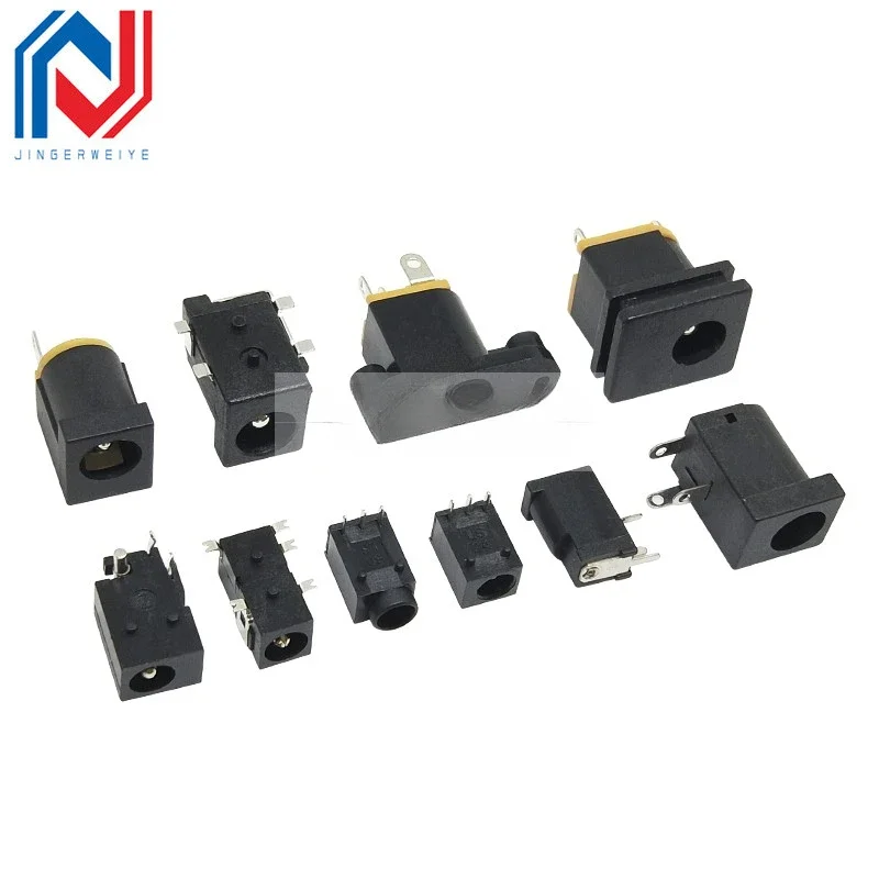 10pcs DC005 DC002 Power Socket 3.5x1.3mm 5.5x2.1mm 5.5x2.5mm DC Power Socket USB Three-Leg Direct Plug socket female connector