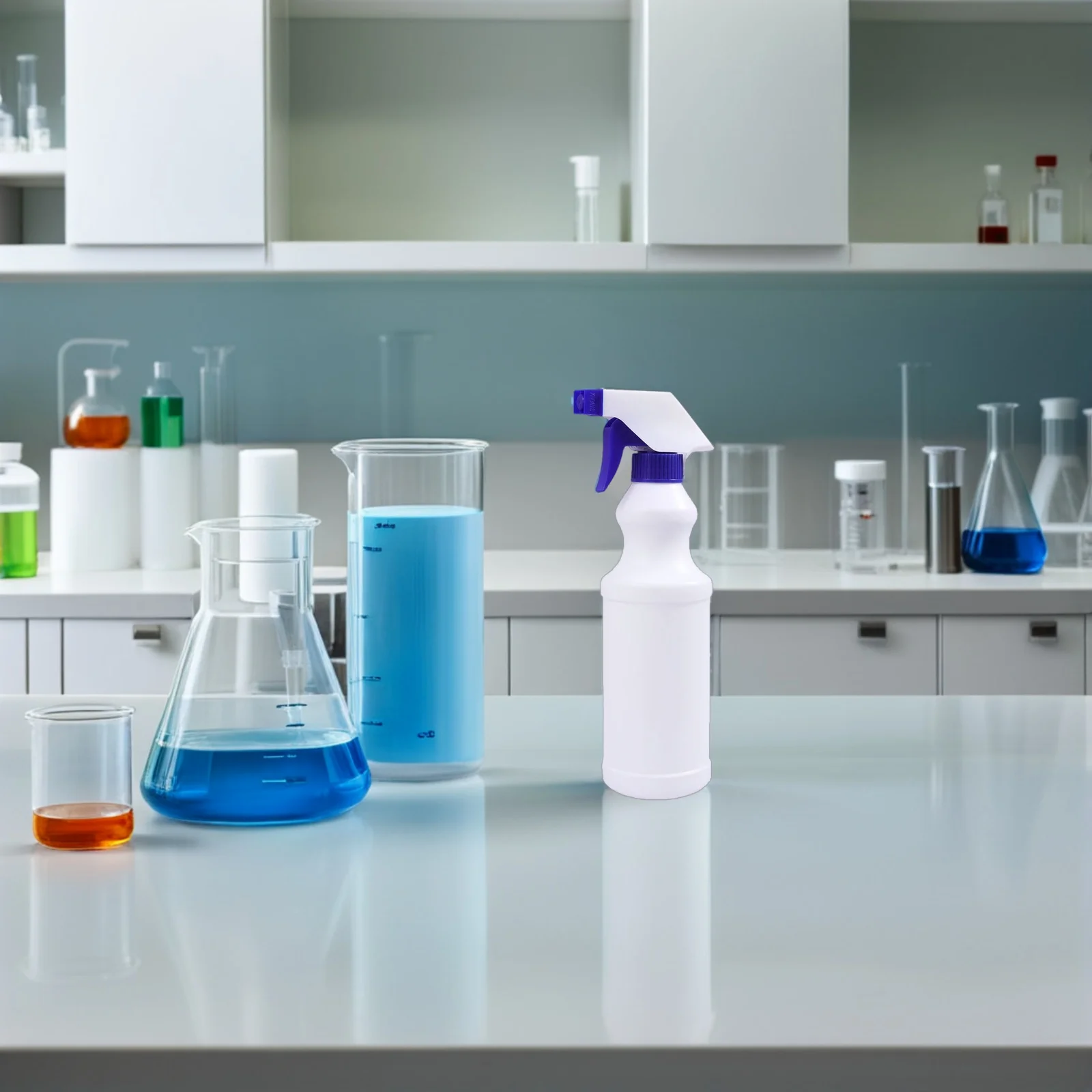 

4Pcs Plastic Spray Bottles Thick Leak Proof Nozzle Mist Stream Adjustable Trigger for Cleaning Gardening Lab Use Empty Pump