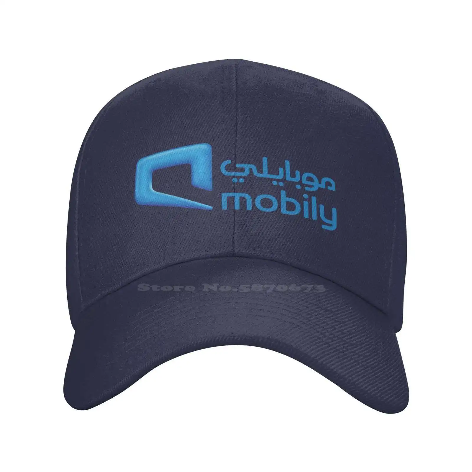 Mobily Logo Print Graphic Casual Denim cap Knitted hat Baseball cap