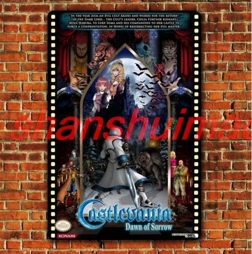 Castlevania Dawn Of Sorrow Video Game Metal Poster Collectable Tin Sign (8x12in) sign