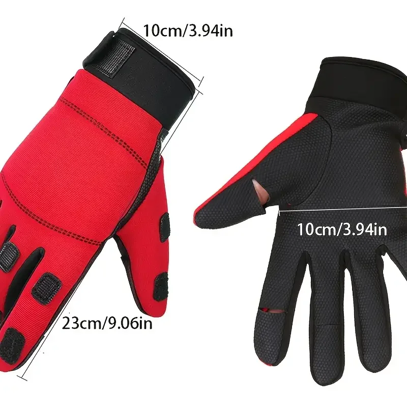 Guantes de pesca para hombre, guantes antideslizantes impermeables térmicos de lana para accesorios de pesca al aire libre