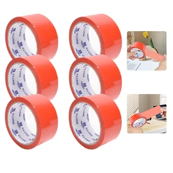 1800inch/Roll Bright Red Tape Packaging Tool PP Material Waterproof Office Packing Supplies Durable Can Be Written As Marking