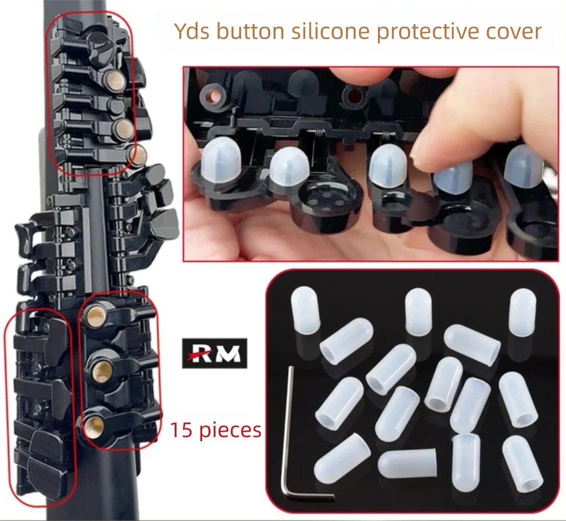 YDS-150/120/128C Electronic Saxophone Key Protection Covers Silicone Ribbon Cable Accessory Set - 15-Piece