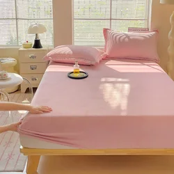 Winter Plush Elastic Fitted Sheet Couple Double Bedspread on The Bed Linen Mattress Pad Cover 90 150 180x200 Warm No Pillowcase
